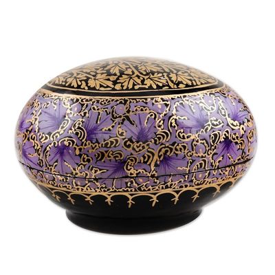 Alternate image for Purple and Gold-Tone Papier Mache Box Midnight Muse