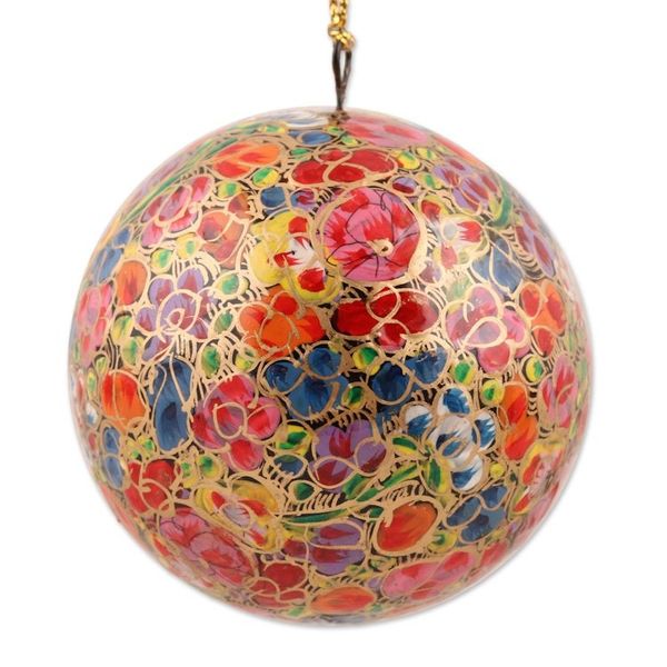 Alternate image for Handcrafted Christmas Papier Mache Ornaments Set of 4 Mughal Celebration
