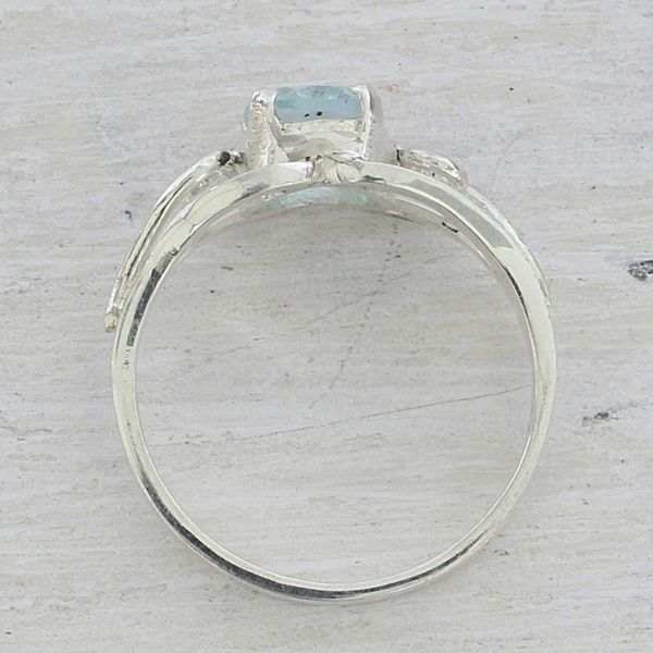 Alternate image for Artisan Crafted Blue Topaz Single Stone Ring from India Blue Winds