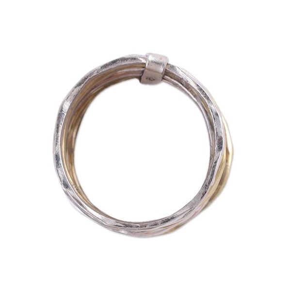 Alternate image for Sterling Silver Copper and Brass Band Ring from India Classic Alliance