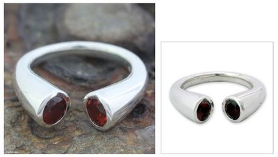 Alternate image for Garnet wrap ring Face to Face