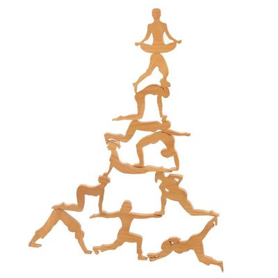 Alternate image for Yoga Pose Teak Wood Puzzle Yoga Tower