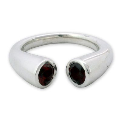 Alternate image for Garnet wrap ring Face to Face