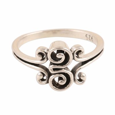 Alternate image for Curl Motif Sterling Silver Band Ring from India Curling Delight
