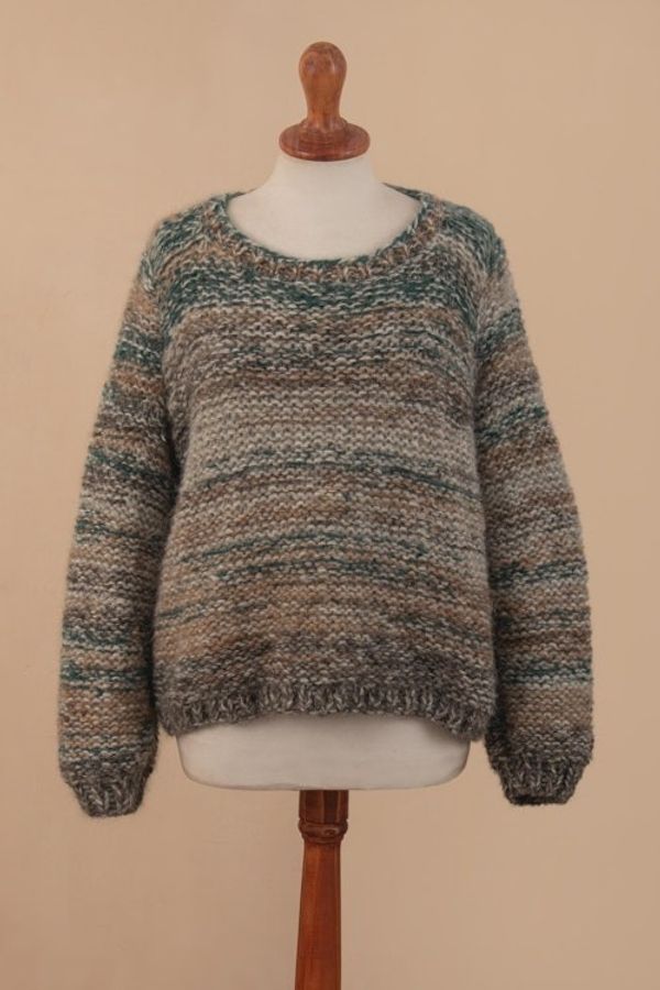 Alternate image for Alpaca and Cotton Blend Pullover Sweater Heathered Earth