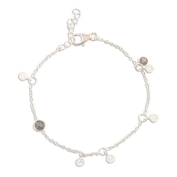Alternate image for Artisan Crafted Labradorite Charm Bracelet from India Cool Aurora