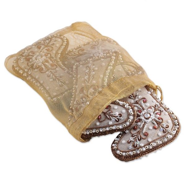 Alternate image for Set of Four Beaded Cotton Stocking Ornaments from India Celebration Stockings