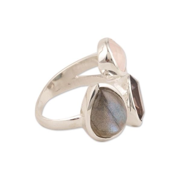 Alternate image for Multi-Gemstone Cocktail Ring from India Joyful Trio