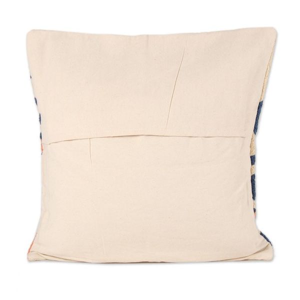 Alternate image for Blue Tree Embroidered Cotton Cushion Covers Pair Swirling Tree