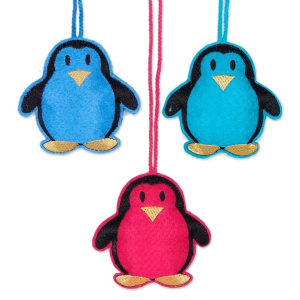 Alternate image for Assorted Wool Penguin Ornaments from India Set of 6 Fascinating Penguins