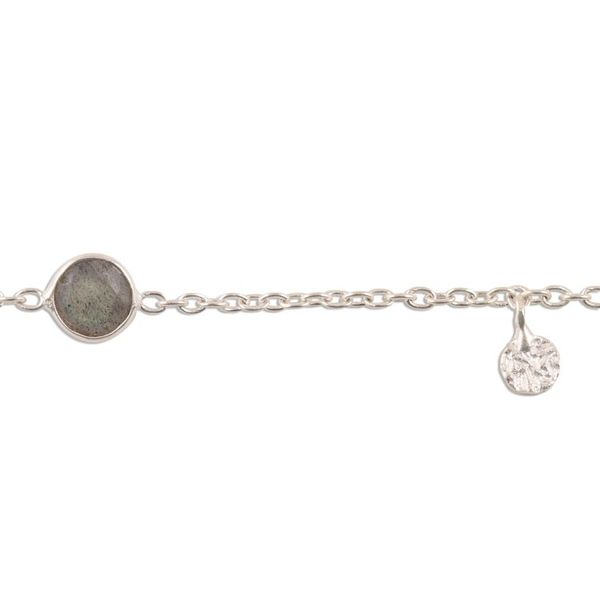 Alternate image for Artisan Crafted Labradorite Charm Bracelet from India Cool Aurora
