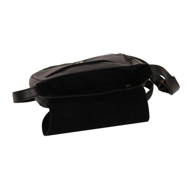 Alternate image for Hand Crafted Black Leather Sling Bag Sing Softly in Black