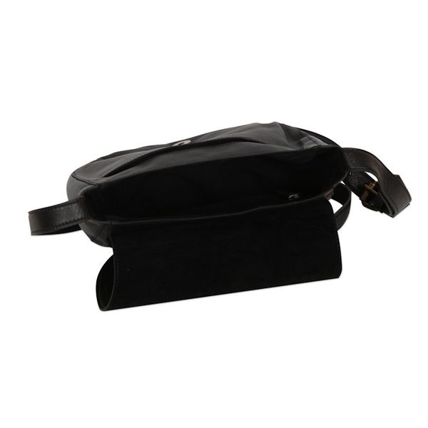 Alternate image for Hand Crafted Black Leather Sling Bag Sing Softly in Black