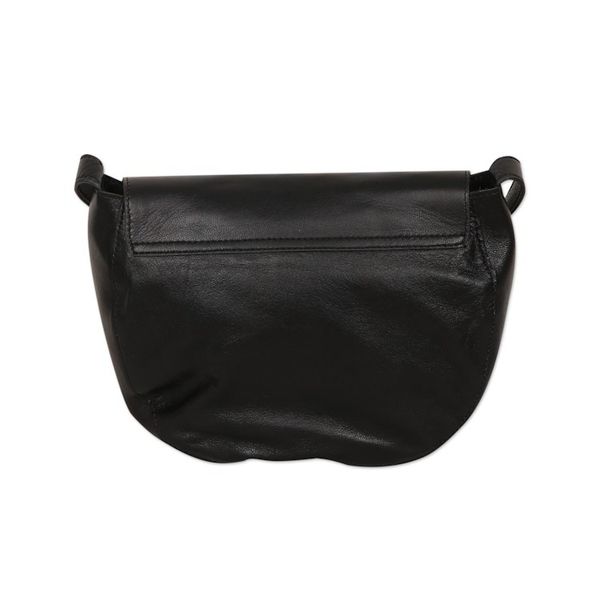 Alternate image for Hand Crafted Black Leather Sling Bag Sing Softly in Black
