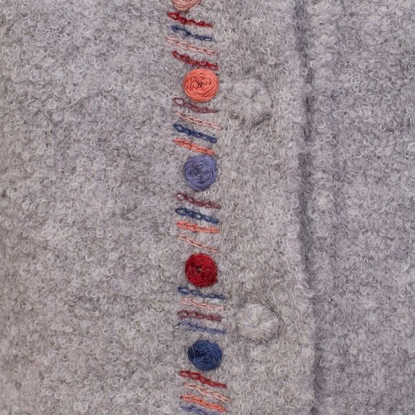 Alternate image for Grey Alpaca Blend Sweater Jacket from Peru Morning Muse in Grey