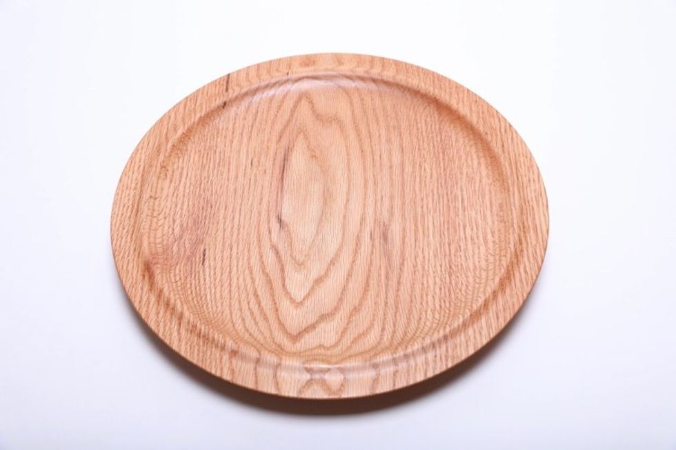 #2230 Red Oak Wooden Platter 14 1/4" x 1 1/4"