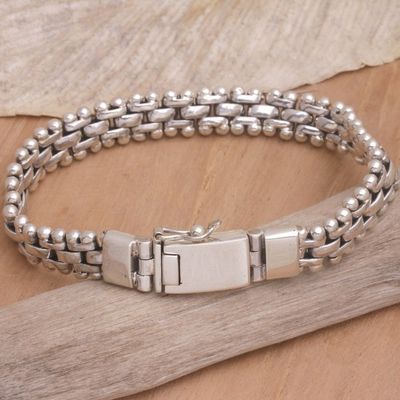Alternate image for Mens Polished Sterling Silver Chain Bracelet from Bali Gallant Ties