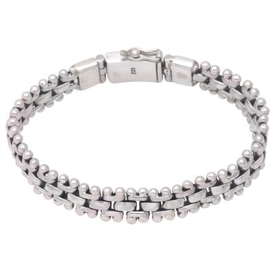 Alternate image for Mens Polished Sterling Silver Chain Bracelet from Bali Gallant Ties
