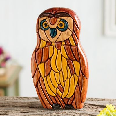Alternate image for Peruvian Hand Carved Owl Sculpture Wise Owl