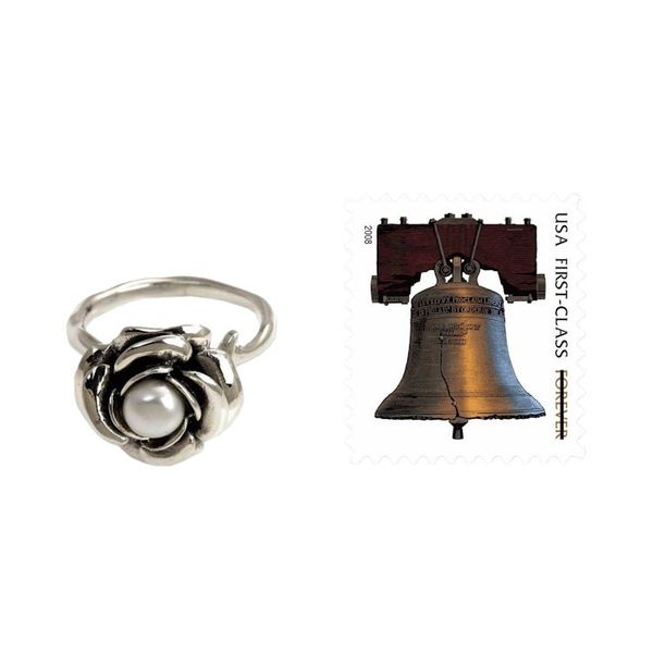 Alternate image for Hand Crafted Sterling Silver and Pearl Flower Ring White Rose