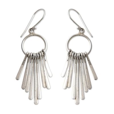 Alternate image for Handmade Indonesian Sterling Silver Waterfall Earrings Feather Cascade