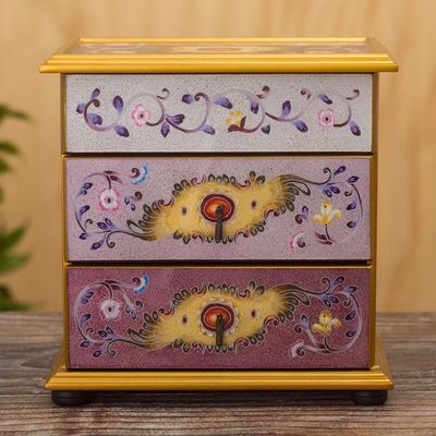 Alternate image for Hand Crafted Small Painted Glass Jewelry Chest Twilight Splendor