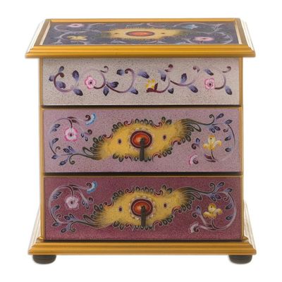 Alternate image for Hand Crafted Small Painted Glass Jewelry Chest Twilight Splendor