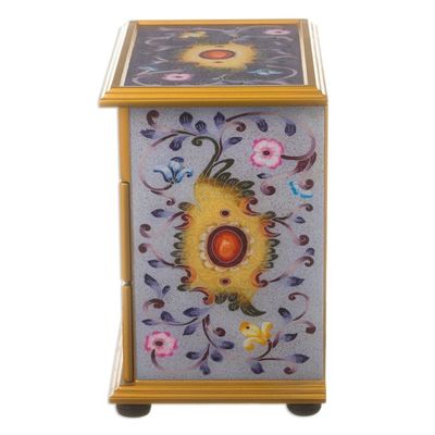 Alternate image for Hand Crafted Small Painted Glass Jewelry Chest Twilight Splendor