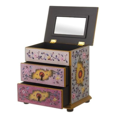 Alternate image for Hand Crafted Small Painted Glass Jewelry Chest Twilight Splendor