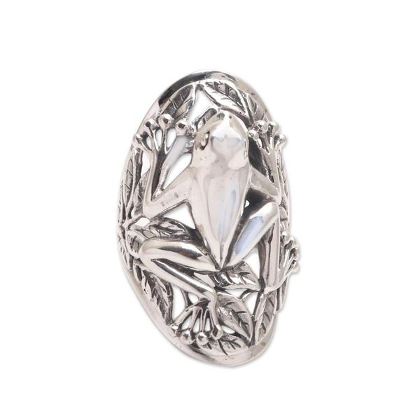 Alternate image for Frog Sterling Silver Cocktail Ring from Bali Ubud Frog