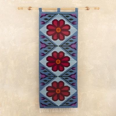 Alternate image for Floral Wool Tapestry from Peru Sweet Flowers