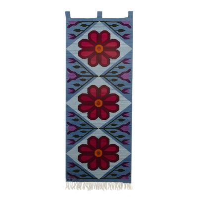 Alternate image for Floral Wool Tapestry from Peru Sweet Flowers