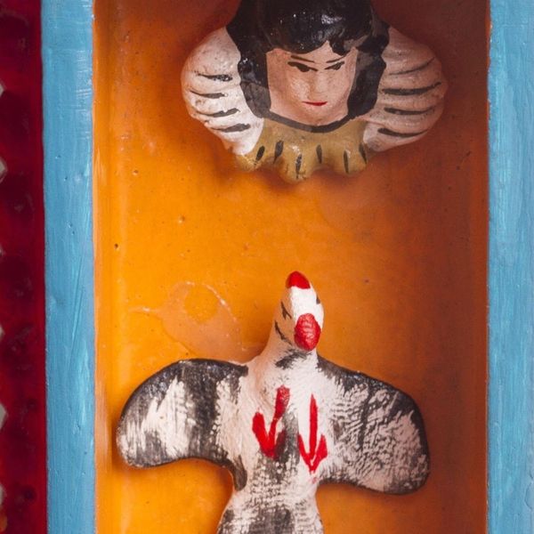 Alternate image for Nativity-Themed Wood and Ceramic Wall Mirror from Peru Nativity Reflection