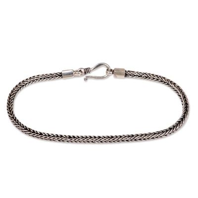 Alternate image for Hand Crafted Sterling Silver Chain Bracelet from Bali Dragons Tail