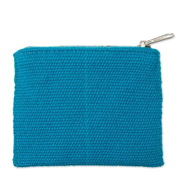 Alternate image for Embroidered Floral Turquoise Coin Purse Floral Keeper in Turquoise