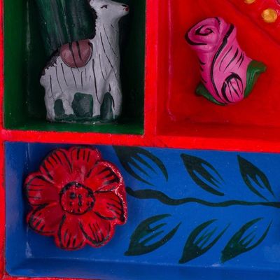 Alternate image for Handcrafted Retablo Nativity Scene Wall Mirror from Peru Love Divine