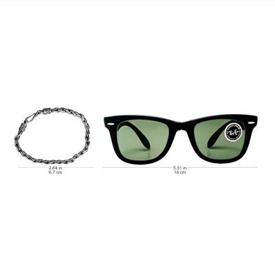 Alternate image for Handmade Mens Silver Link Bracelet Flowing River