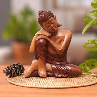 Alternate image for Balinese Peaceful Buddha Sculpture Carved by Hand Buddha Asleep