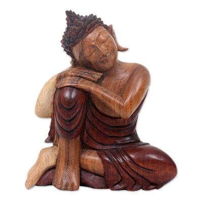 Alternate image for Balinese Peaceful Buddha Sculpture Carved by Hand Buddha Asleep