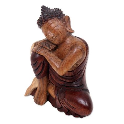 Alternate image for Balinese Peaceful Buddha Sculpture Carved by Hand Buddha Asleep