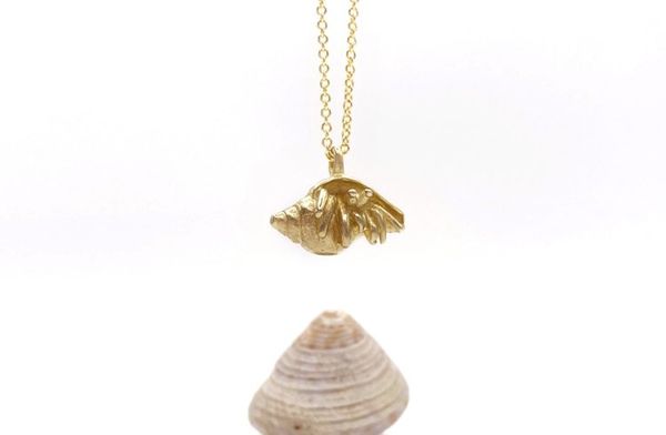 Alternate image for Bronze Hermit Crab Necklace on 14k Gold Filled Chain