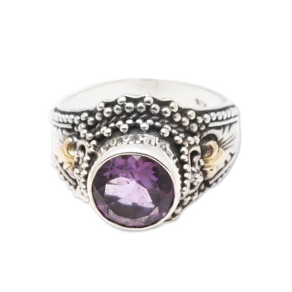 Alternate image for Balinese Style Amethyst Cocktail Ring Twilight Time