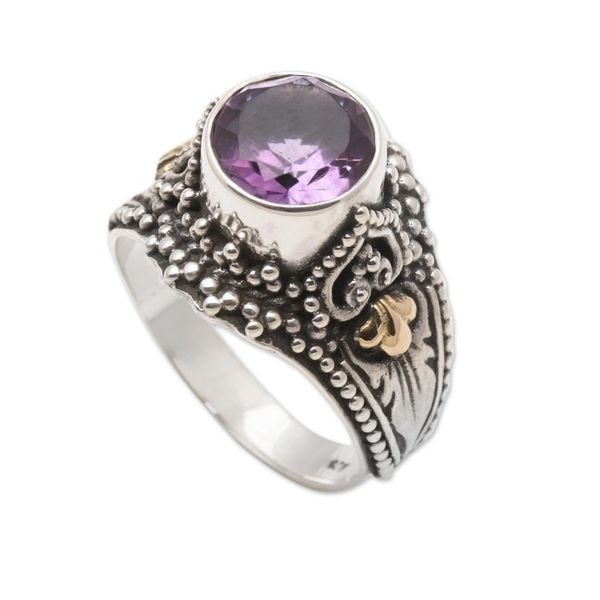 Alternate image for Balinese Style Amethyst Cocktail Ring Twilight Time