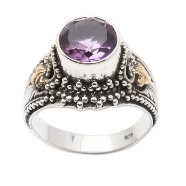 Alternate image for Balinese Style Amethyst Cocktail Ring Twilight Time