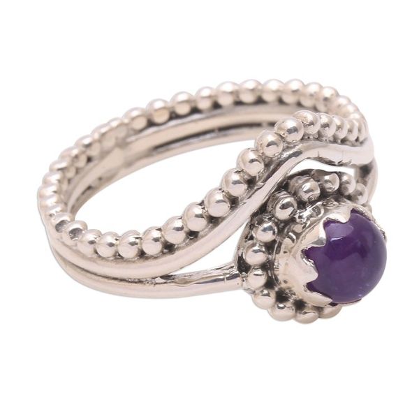 Alternate image for Dot Motif Amethyst Cocktail Ring from Bali Enshrined