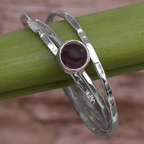 Alternate image for Garnet and Sterling Silver Solitaire Ring from Indonesia Magical Essence in Red