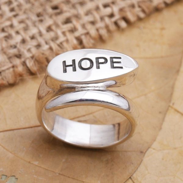 Alternate image for Sterling Silver Inspirational Wrap Ring Uplifted