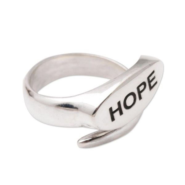 Alternate image for Sterling Silver Inspirational Wrap Ring Uplifted