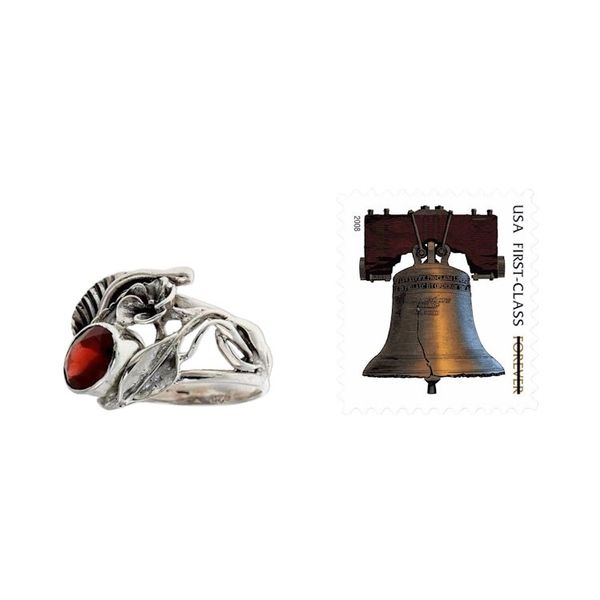 Alternate image for Fair Trade Floral Garnet and Silver Ring Frangipani Bouquet