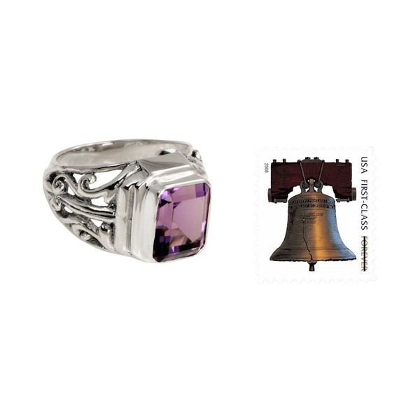 Alternate image for Mens Sterling Silver and Amethyst Ring Wisdom Warrior